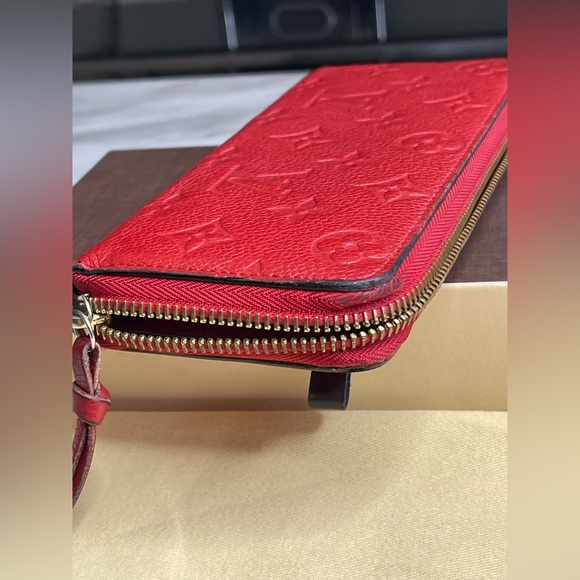 Louis Vuitton clemence empreinte red long wallet - Picture 7 of 16